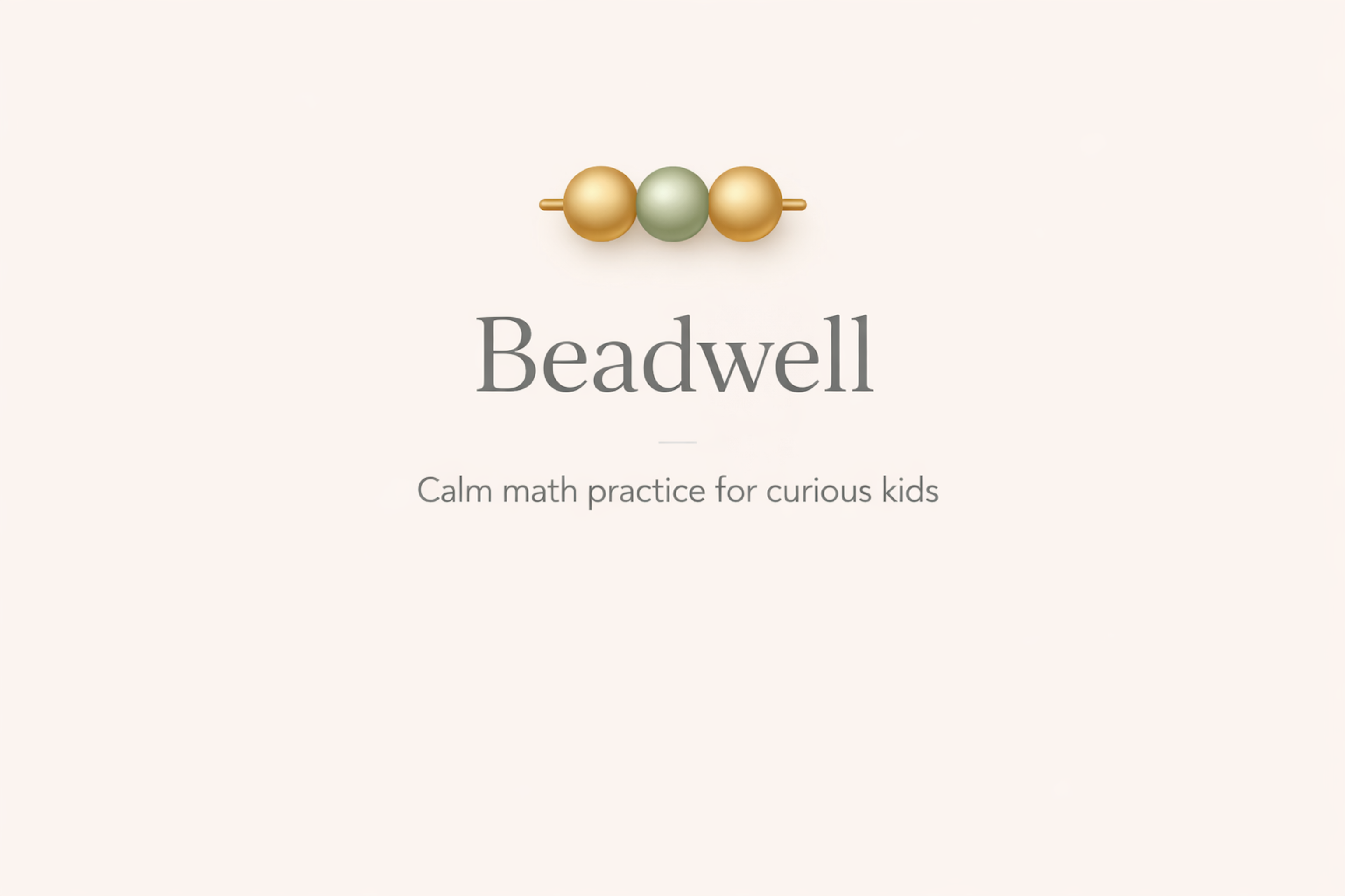 Beadwell — Calm math practice for kids ages 5–9