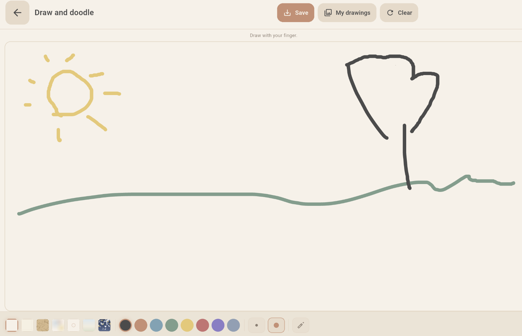 Draw and doodle — finger drawing with a simple palette