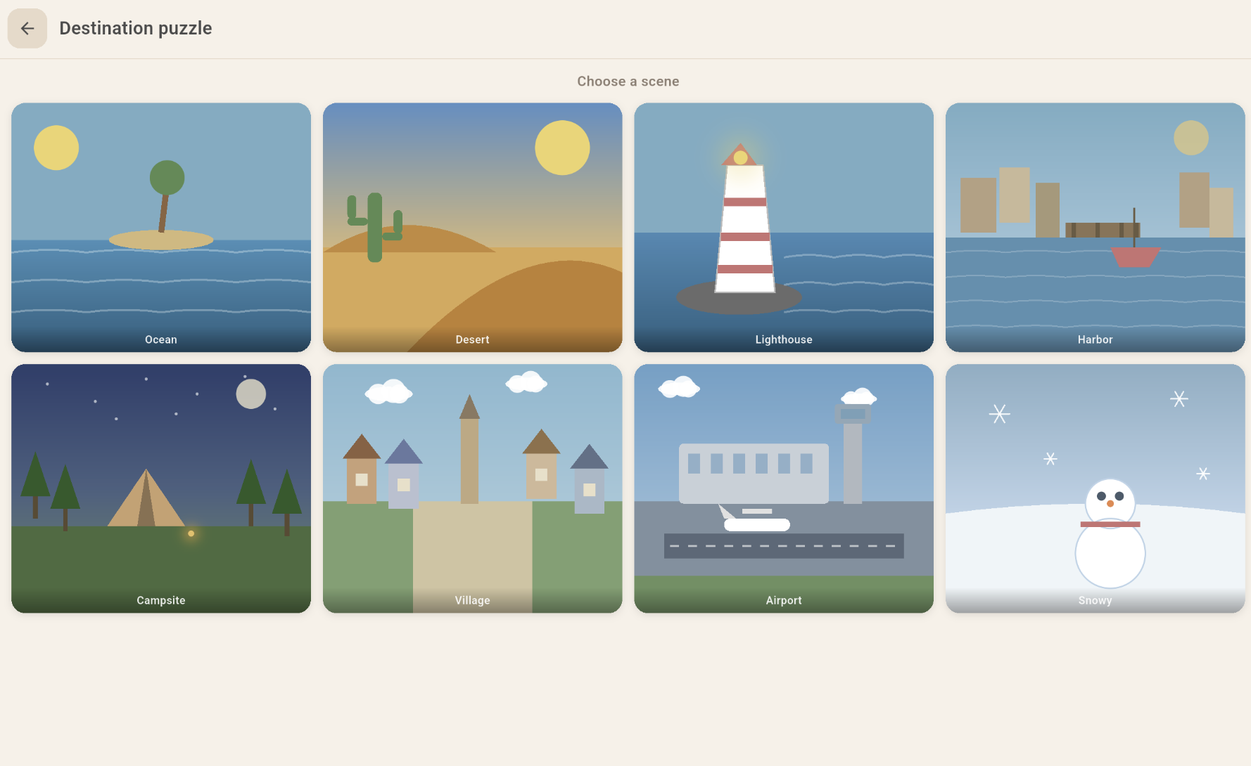 GentleClover — choose a travel destination scene