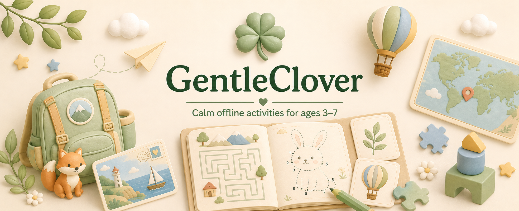 GentleClover — calm offline activities for ages 3+